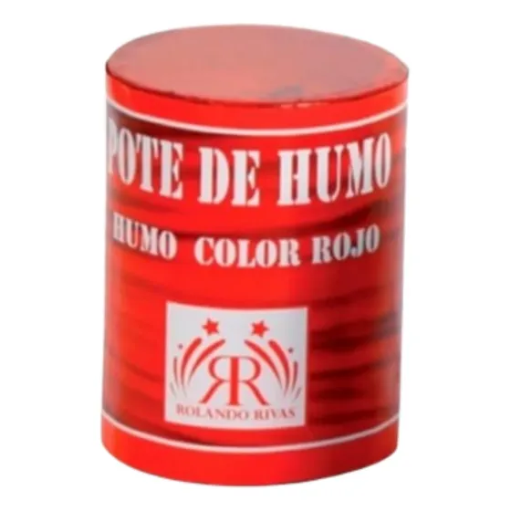 Pote Lata Tarro De Humo Colores X1 Grande Fiestas Cotillon Rojo