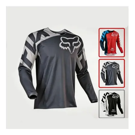 Blusa Respirável De Manga Comprida Fox Para Andar De Bicicleta E Motocicleta Gg Cinza-escuro