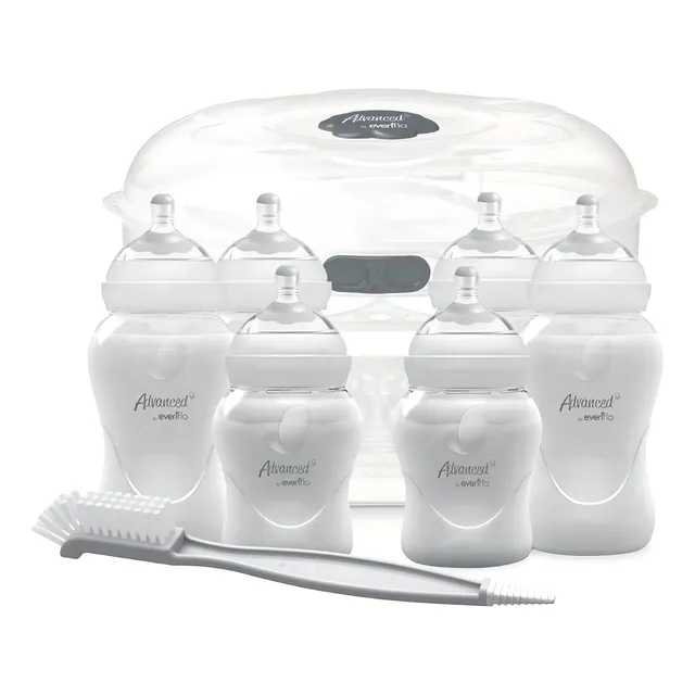 Set de 6 Biberones 1 Esterilizador Y 1 Cepillo Evenflo
