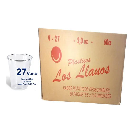 Vasos Desechables Plasticos 27 De 2 Oz Caja 5000 Und
