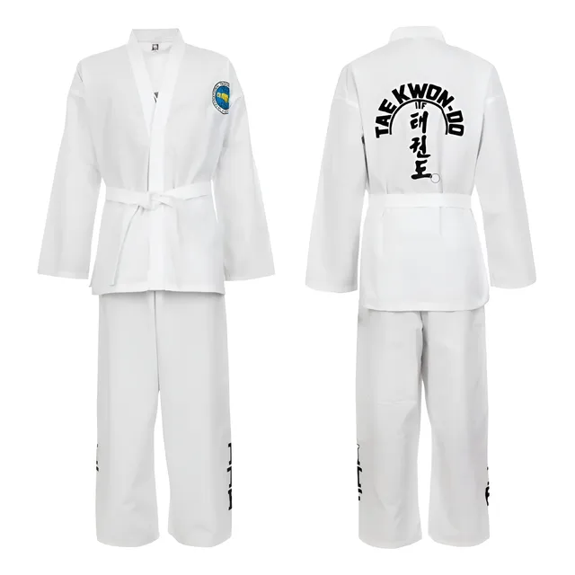 Dobok Taekwondo Itf Traje Uniforme Talles 4-5-6 + Cinto Bco