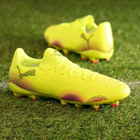 Chuteira Puma Campo Future 8 Play Neymar Jr Amarelo Rosa