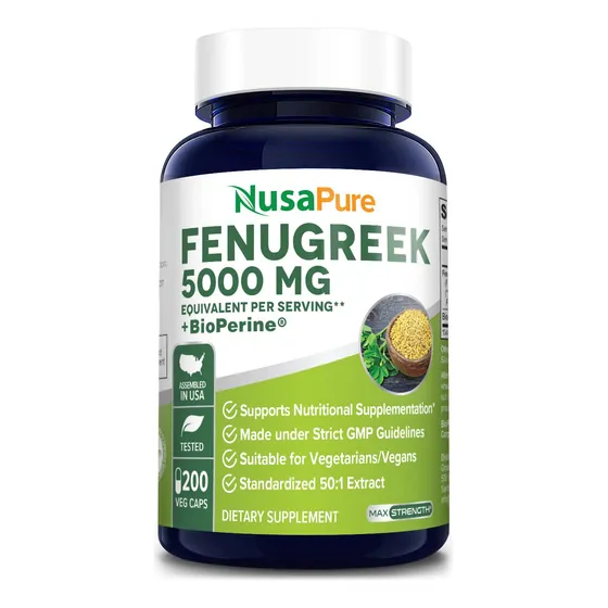 Suplemento De Alholva Nusapure 5000 Mg, 200 Cápsulas Vegetar