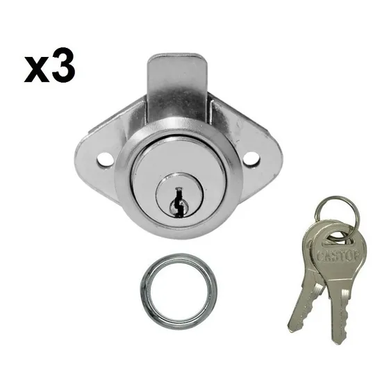 Cerradura Gaveta Locker Tipo Pasador 2 Llaves 