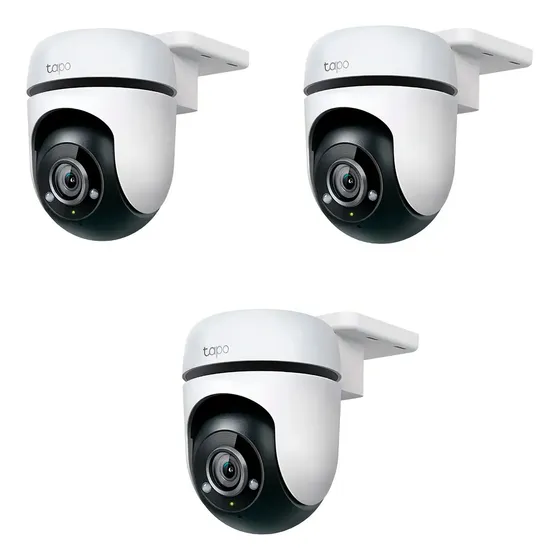 Kit Tapo 3 Cámaras de seguridad Para Exteriores TP-Link Tapo C500 Full HD Rotación 360° Audio bidireccional Wi-Fi Color Blanco Con Visión nocturna
