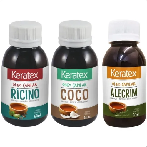 Kit Oleo Capilar Keratex Ricino Coco Alecrim 60ml