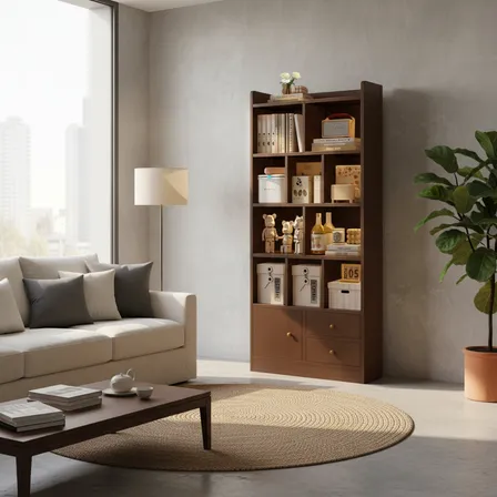 Librero Minimalista De Multifuncional De 4 Niveles Estantes