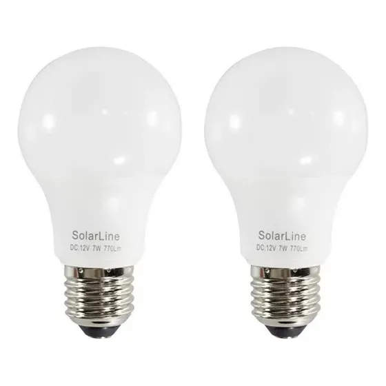 12v Pack X2u Lámpara Led De 7watts E27 12voltios Luz Cálida