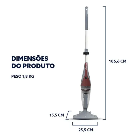 Aspirador De Pó Stick Oster, 2 Em 1, Oasp610-127 Cinza 127v