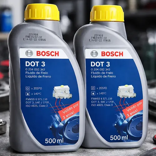 2 Fluidos De Freio Dot3 Ff4500 500ml Bosch 0204.032.343-ht8