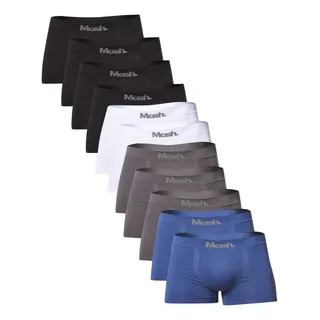 Kit 10 Cueca Boxer Lisa Sem Costura Logo Mash Kit 10 Cueca Boxer Lisa Sem Costura Logo Mash