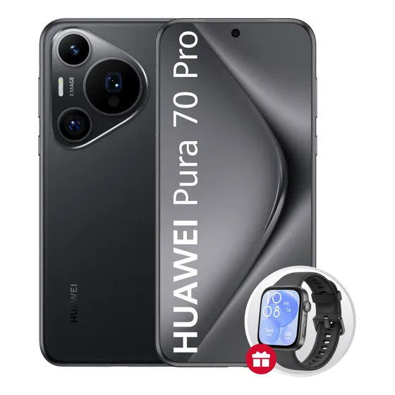 Celular Huawei Pura 70 Pro 12 + 512 GB Negro + Watch Fit 3