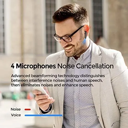 Mx1 Bluetooth Headphon Charging Case Usb Charge 4 Mics In