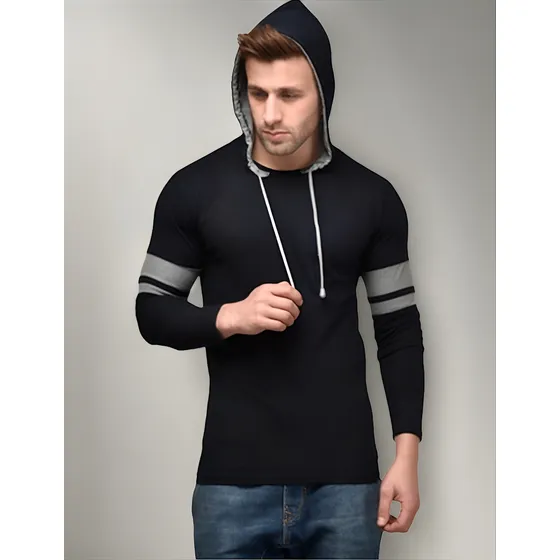 Franela Casual Manga Larga Con Capucha Slim Fit  