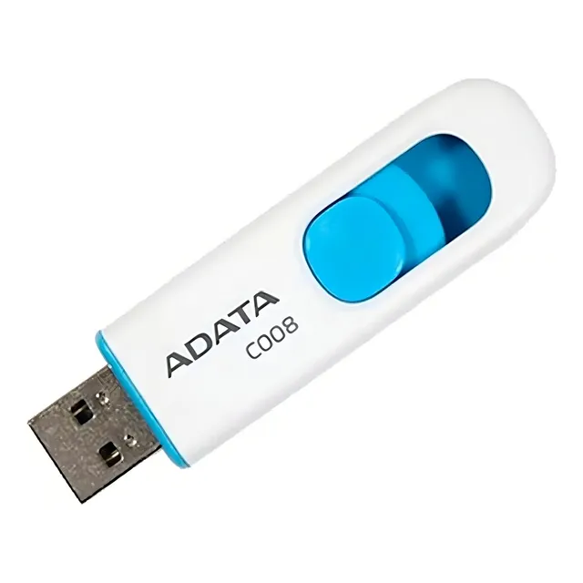 Pendrive Adata Classic C008 AC008-32G-RKD 32GB 2.0 Liso blanco y azul