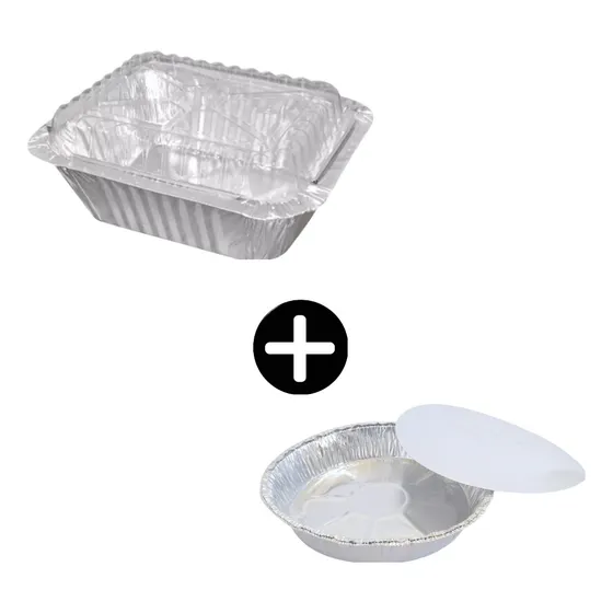 Envases De Aluminio Rf®desechables Cuadrado+redondo Pack