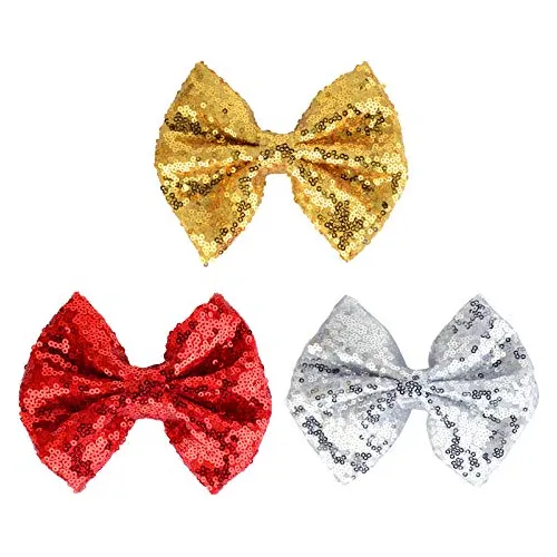 Navidad Lentejuelas Arco Clips De Pelo 4 Pulgadas 4bxwn