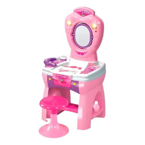 Tocador Peluqueria Con Luces Silla Espejo Maquillajes Rondi