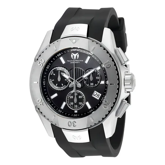 Reloj Para Hombres Technomarine Uf6 Tm 620001 Negro Color Del Bisel Plateado