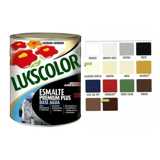 Tinta Esmalte Sintético Base Água 900ml Lukscolor - Cores