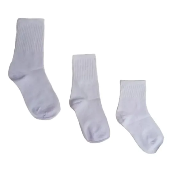 6 Medias Escolares Colegiales Blancas Niño Niña Unisex