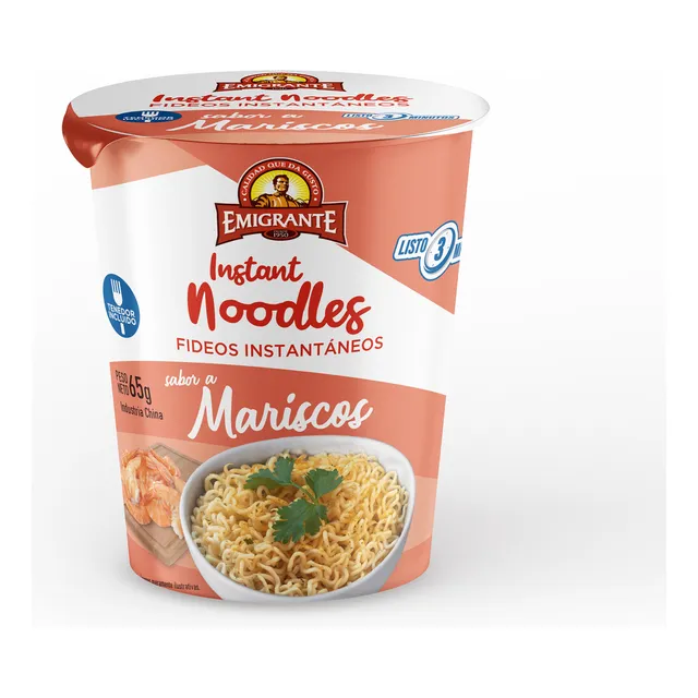 Pasta Instantánea Cup Sabor Mariscos Emigrante 65 Grs