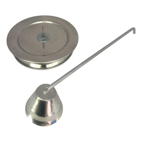 Portavela, Base Para Cirio Con Apagavela De Aluminio