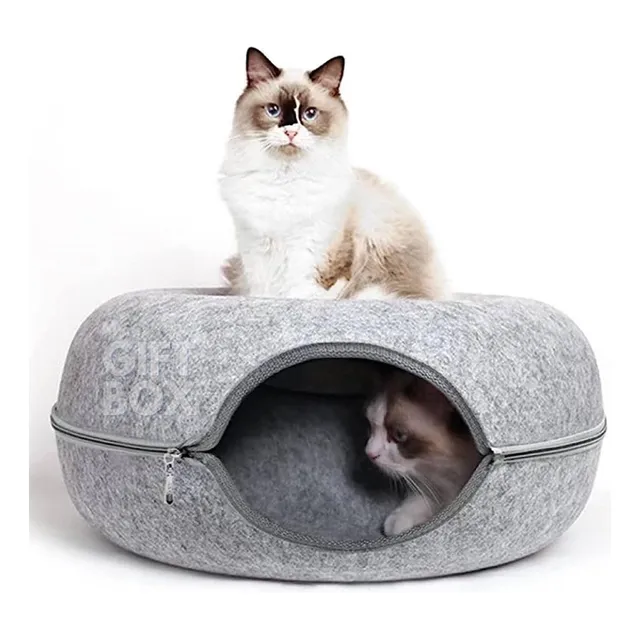 Cama Redonda Nido Dona Para Gato 50x50 Cm Felpa Resistente