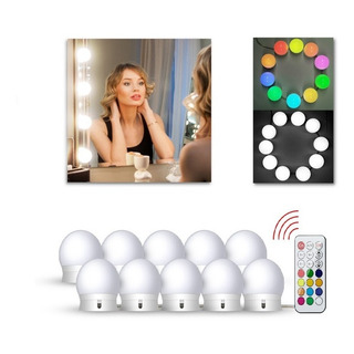 Luces Led P/ Espejo Tipo Hollywood 10pz C/ Control Rgb Luces Led P/ Espejo Tipo Hollywood 10pz C/ Control Rgb