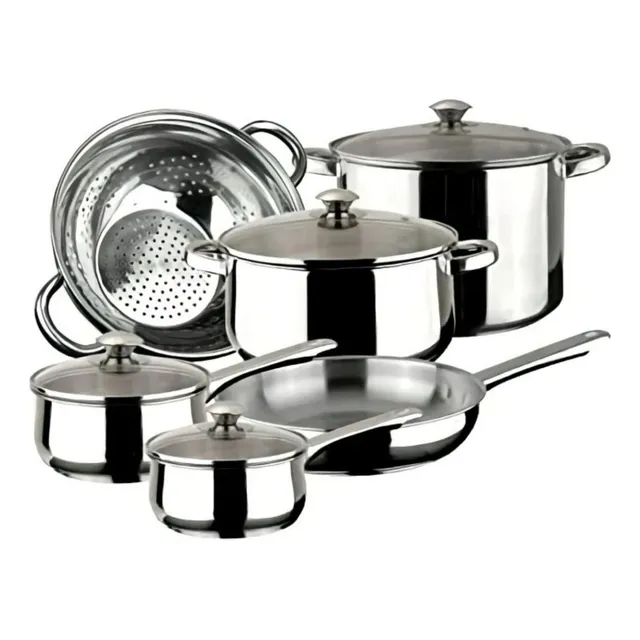 Bateria De Cocina De 10 Pzas Magefesa Vesta Induccion Color Gris