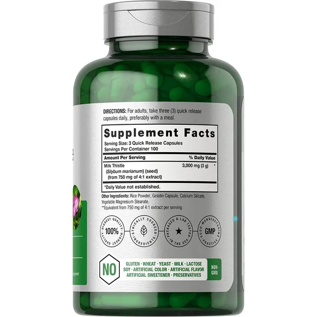 Milk Thistle Cardo Mariano Silimarina 3000mg Horbaach 300cap