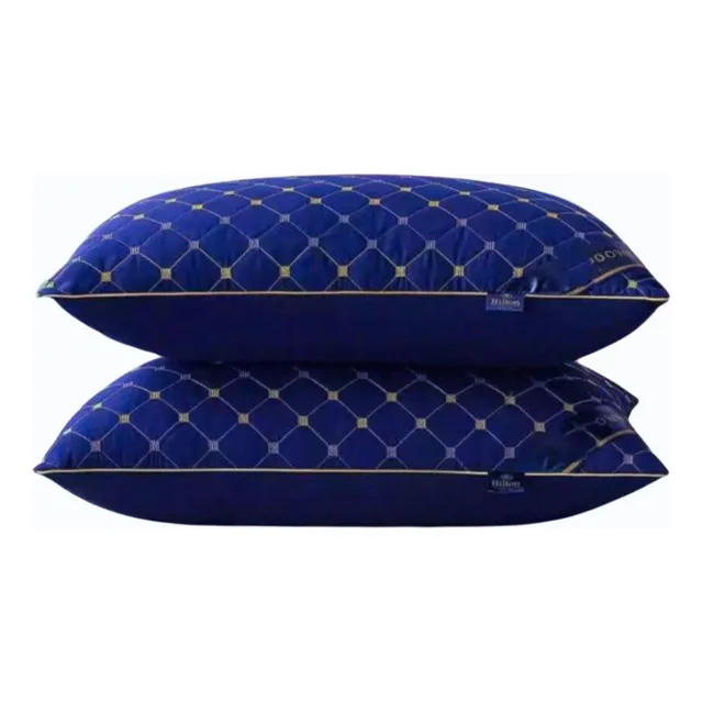 Pack2 Almohada Cervical Lavable, No Deforma, Soporte Y Sueño Azul