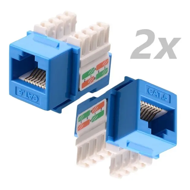 Jack Cat 6, Rj45 568ab Azul 1gb Certificado. Redes. 1par 2un