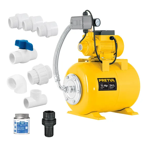 Equipo Hidroneumático 24l C/ Kit De Instalación Pretul 20183