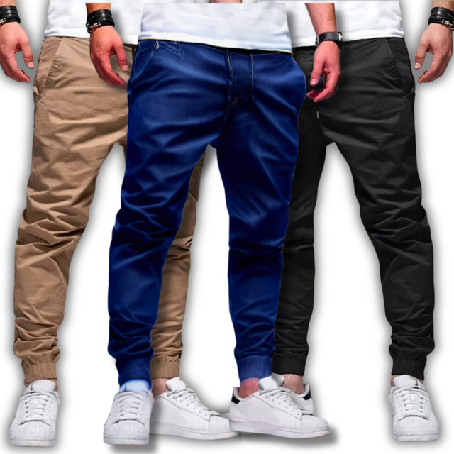 Kit 3 Calças Jogger Masculina Jeans Com Punho Elastico Kit 3 Calças Jogger Masculina Jeans Com Punho Elastico