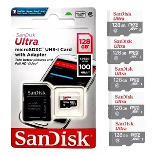 Kit 5 CartĂŁo De Memoria Micro Sd Ultra 128gb Sandisk Ultra 100 Mbs Kit 5 CartĂŁo De Memoria Micro Sd Ultra 128gb Sandisk Ultra 100 Mbs