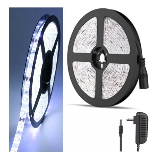 Fita Led 3528 Branco Frio 5m 300 Led Prova Dágua + Fonte Cor da luz Branco-frio Tensão de operação 12V 127/220V
