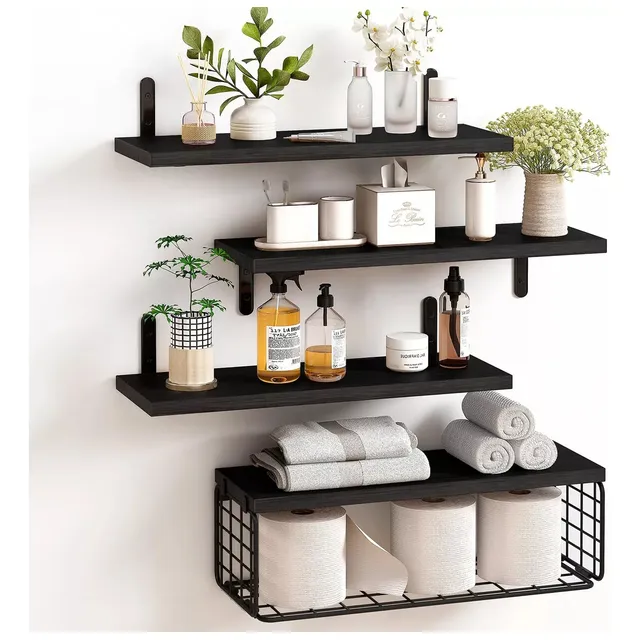 Repisas Para Baño Estantes De Madera Repisas Flotantes Para Color Negro