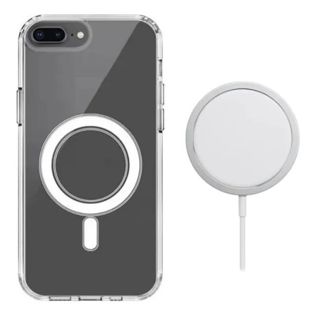Combo Cargador Magnético + Estuche Transparente Magnético 