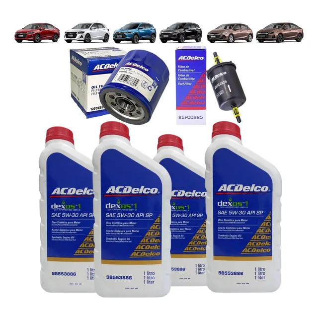 Kit 4 Óleo E Filtros 5w30 Dexos1 Tracker 1.0 Turbo 2021/2022