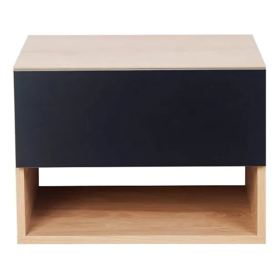 Mesa De Luz Flotante Murano Ricchezze Acabado Melamina texturizada Color Hickory/Negro