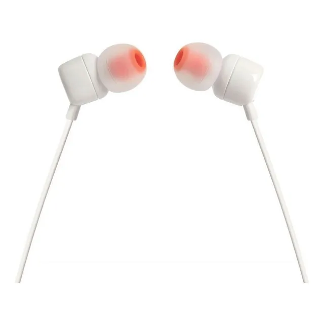 Auriculares in-ear JBL Tune 110 JBLT110, color blanco.