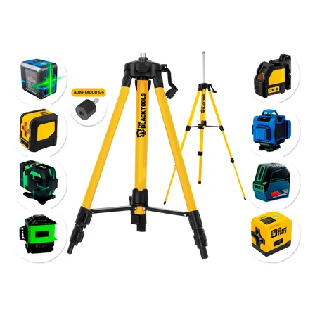 Tripé Universal Profissional 1,2m Amarelo The Black Tools Amarelo E Preto