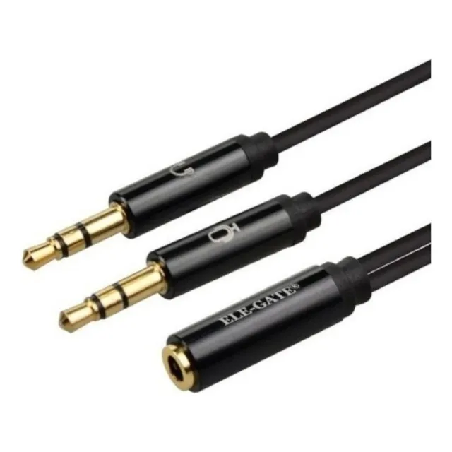 Adaptador Divisor De Plug 3.5 Microfono Y Audifonos A Jack Color Negro