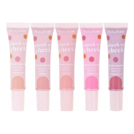 Rubor líquido de maquillaje rubí con tono mejilla a mejilla