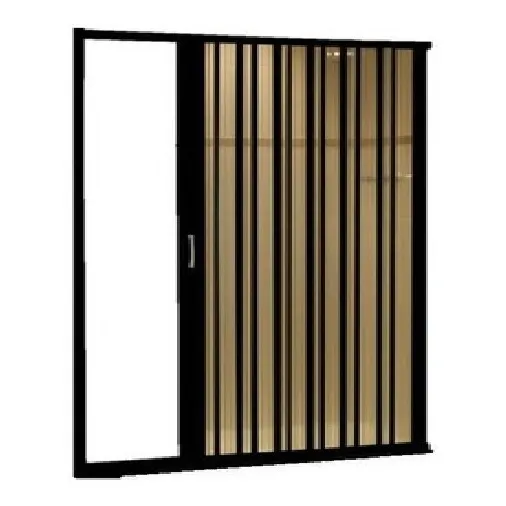 Mampara Baño Plegable Pvc Negra 115 X 1.85