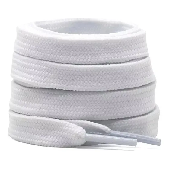 Par Cadarço Flat Tênis Air Force 1 - Branco- 140cm Largo