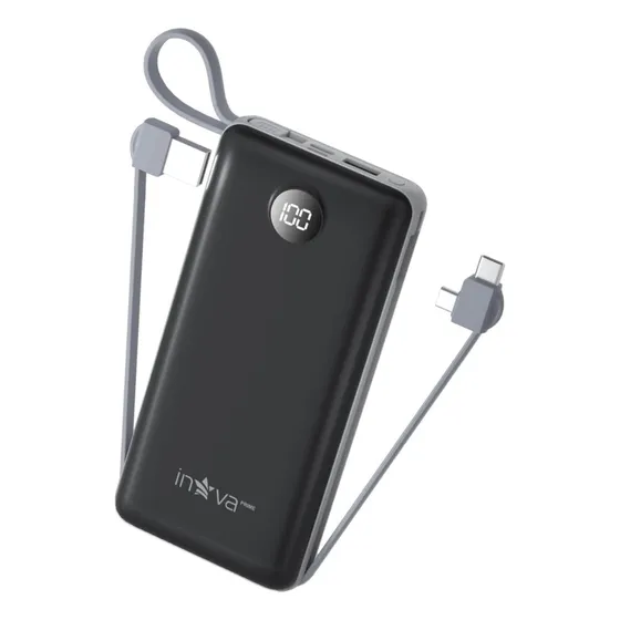 Power Bank 20000mah Carregador Portátil Rápido Universal Display Digital Cor Preto