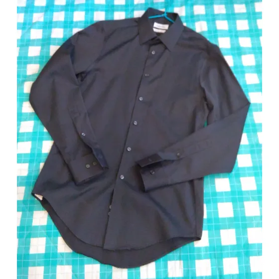 Camisa Gris Plomo Calvin Klein Original, Talla S, Slim Fit
