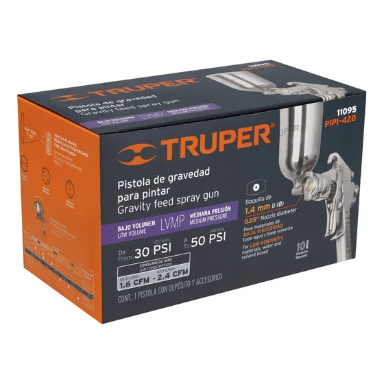 Pistola Pintar Gravedad Presion Media Truper Cod: 2120751
